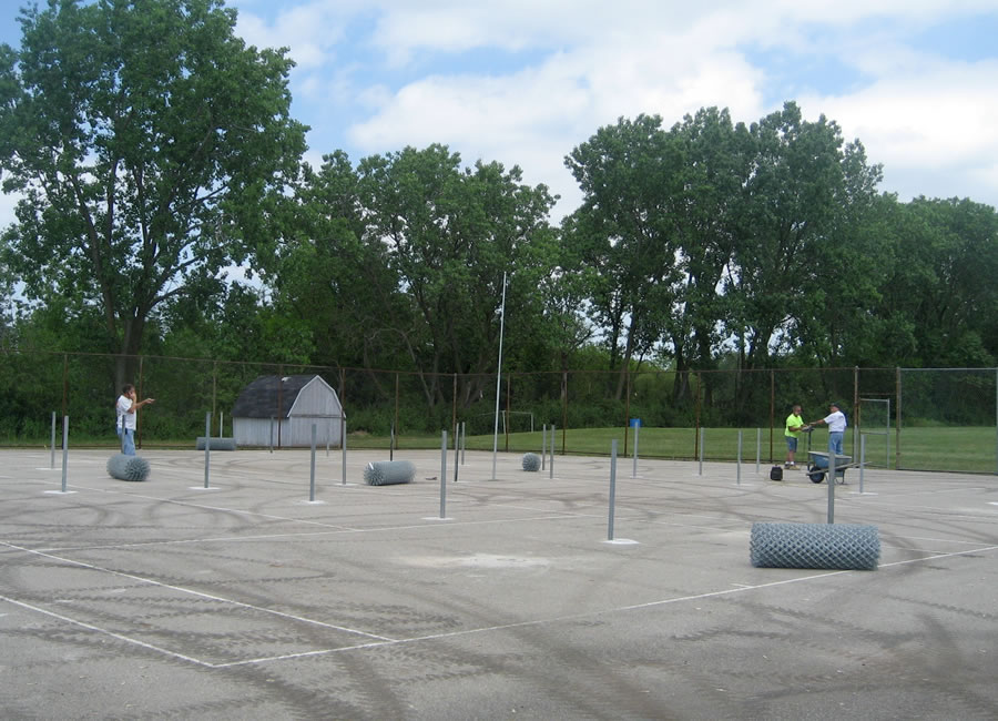 Court construction before paint